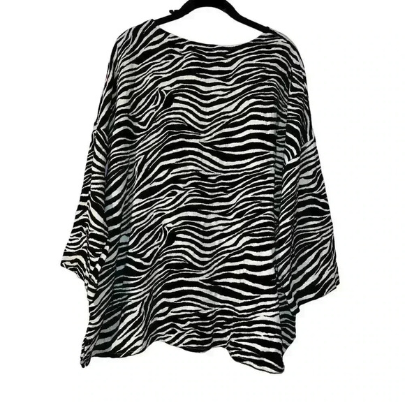 JNY New York Zebra Print Oversized‎ Tunic Top Animal Pattern Statement Piece A10 - Picture 2 of 6